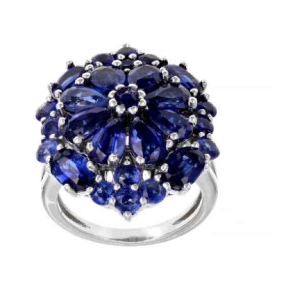 100% Blue Kyanite rhodium over sterling silver RING. 7.55ctw. Size 8. Brand new - Picture 2 of 3